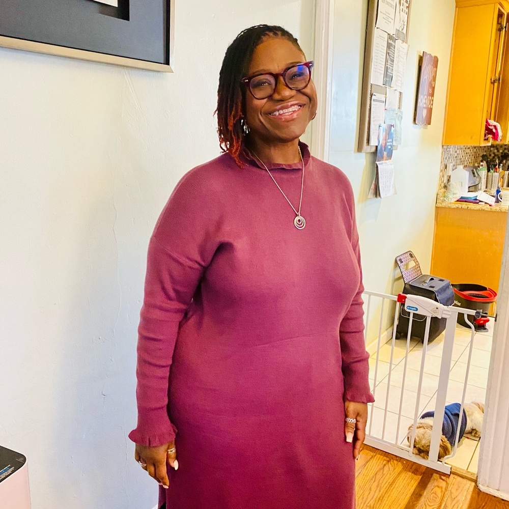 Plum sweater dress